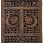 71 4-Panel Hand Carved Sun and Mood Room Divider Screen Brown By Benzara nau-sh15811