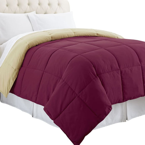 Genoa Comforter | King Size | Reversible Box Quilted | Pink Beige