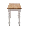 Grained Rectangular Wooden Bench with Turned Legs Natural Brown and White By The Urban Port BM61451