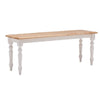 Grained Rectangular Wooden Bench with Turned Legs Natural Brown and White by Casagear Home BM61451
