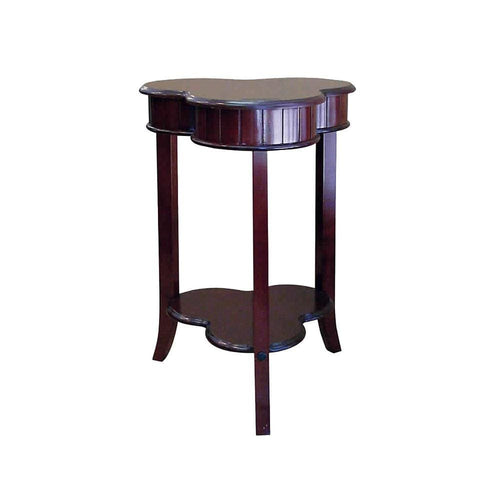 End Table | Clover Shaped | Cherry Brown | Flared Legs