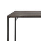 Rectangular Sofa Console Table with Plank Tabletop and Metal Base Brown and Black C554-FHB008