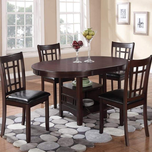 Dining Table | Wood Frame | Storage Compartment | Espresso Brown