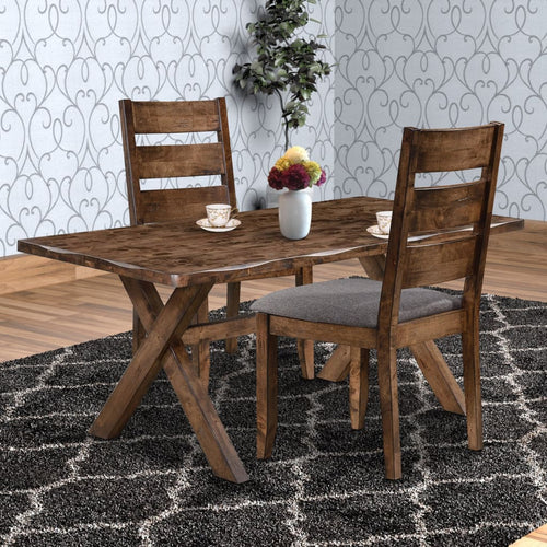 Dining Chair Set of 2 | Ladder Back | Gray Brown Wood