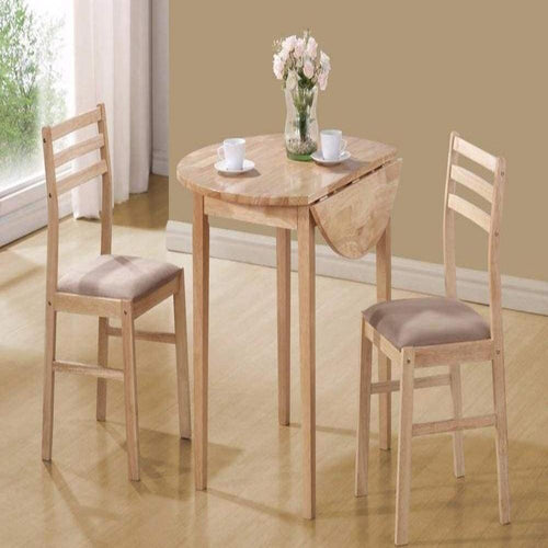 Dining Table Set | 3 Piece | Sophisticated Wood | Brown Finish