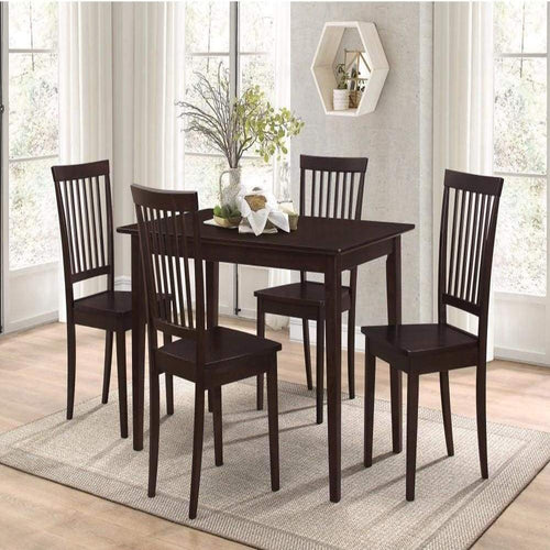 Dining Set | 5 Piece | Sophisticated Wood Style | Brown Finish
