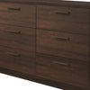 Wooden Dresser with Six Drawers and Metal Bar Handles Dark Brown By Casagear Home CCA-204353