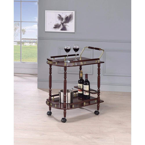 Serving Cart | 2 Tier | Traditional Style | Brown Finish