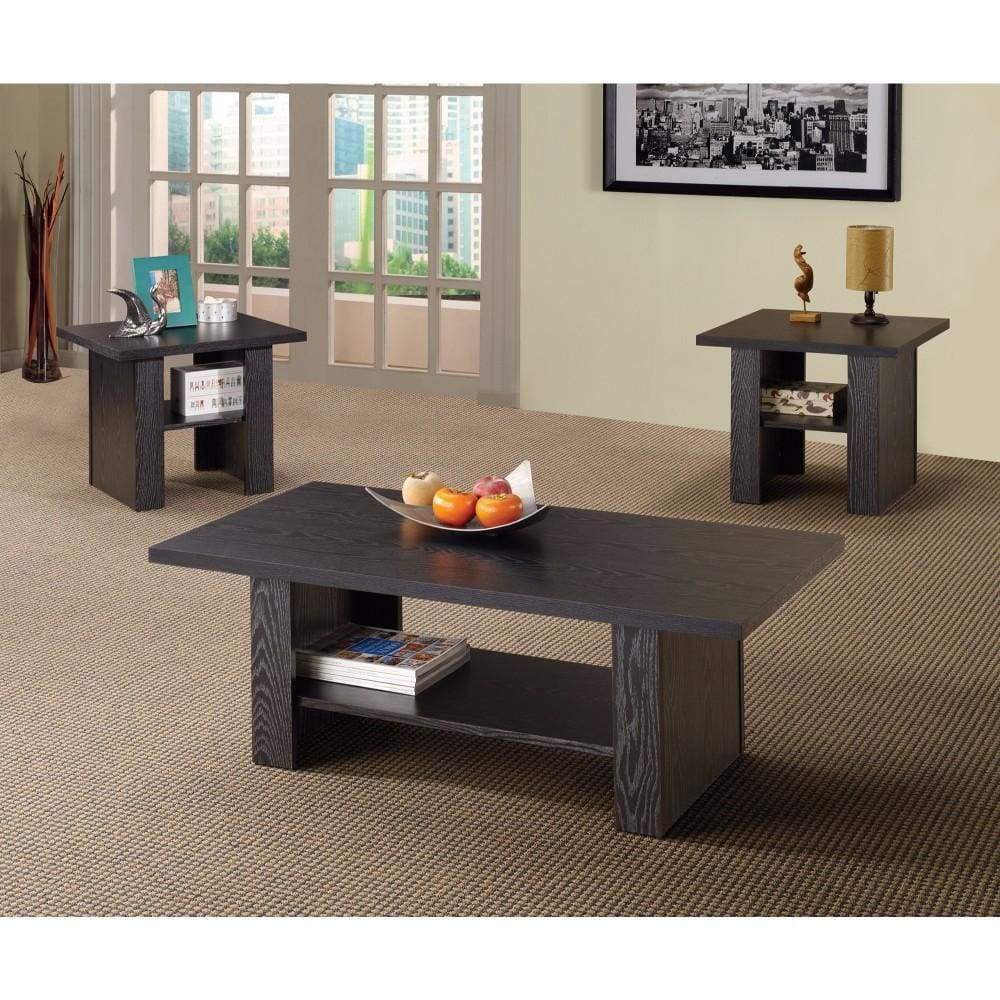 Table Set | 3 Piece | Occasional | Rich Black Finish
