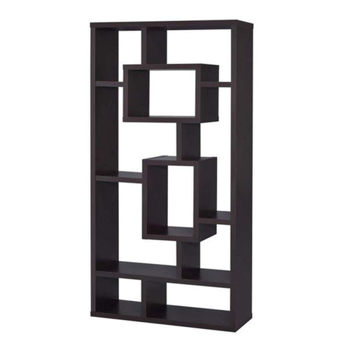 Aesthetic Fine Looking Rectangular Bookcase, Cappuccino Brown