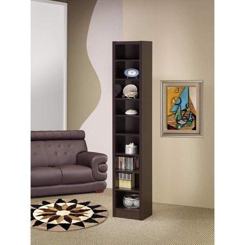 Bookcase | Narrow Wood Frame | Glimmering Brown Finish