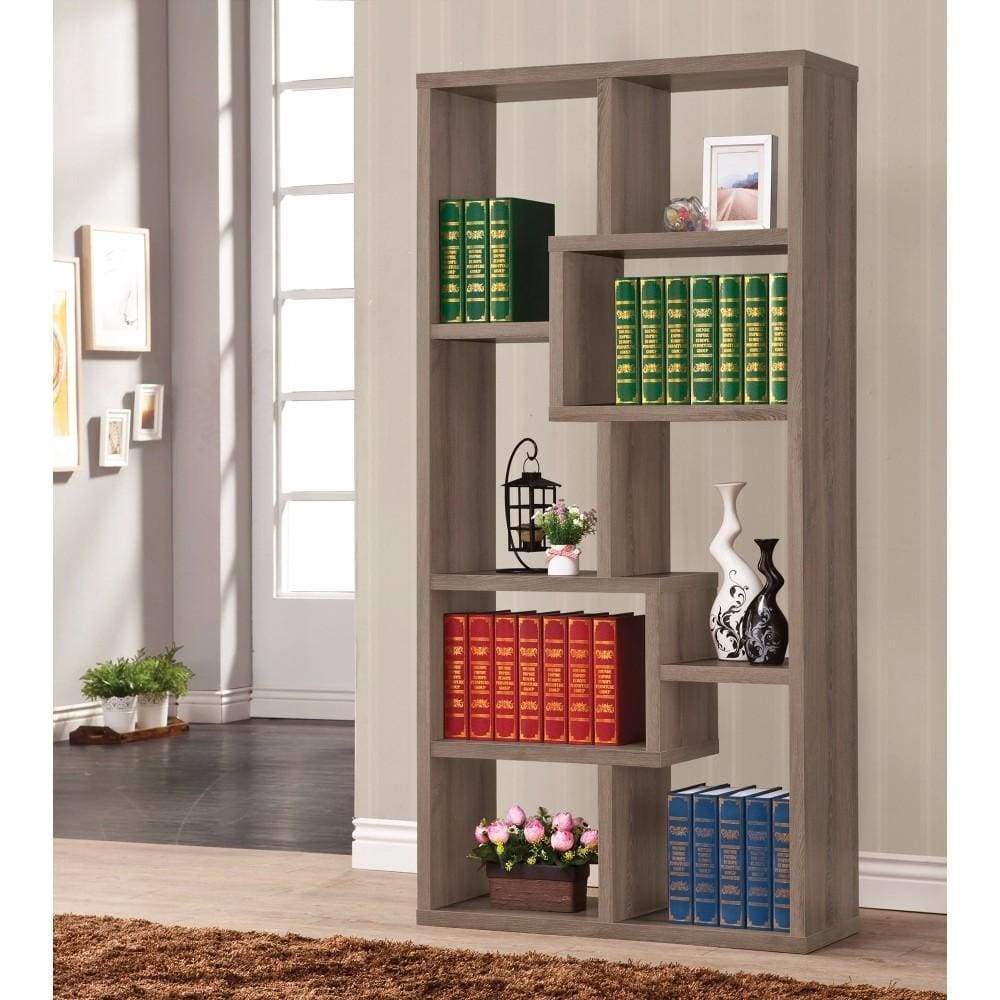 Bookcase | Cubed Rectangular Style | Multiple Gray Shelves