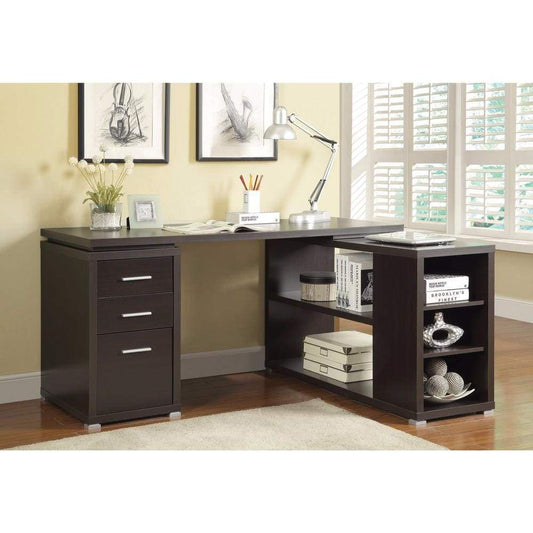 Contemporary Style Wooden Office Desk, Brown