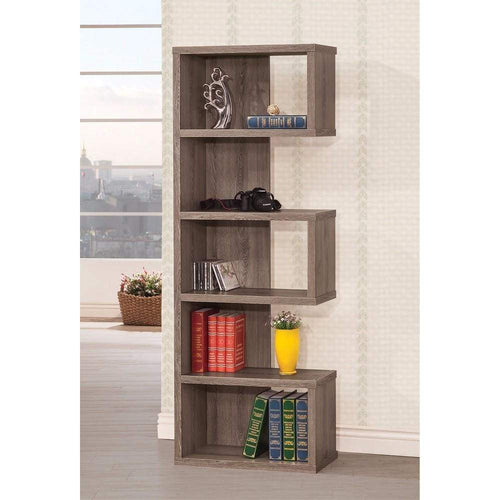 Bookcase | Semi Backless | Sturdy Wood Frame | Gray