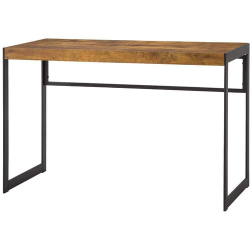 Computer Desk | 47" | Rustic Metal Frame | Antique Brown