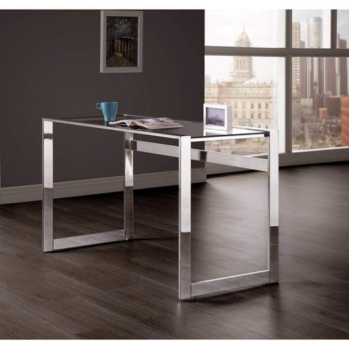 Writing Desk | Elegant Metal Frame | Silver Finish