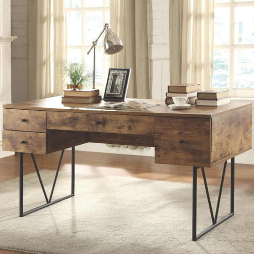 Writing Desk | Voguish Style | 4 Drawers | Brown Finish
