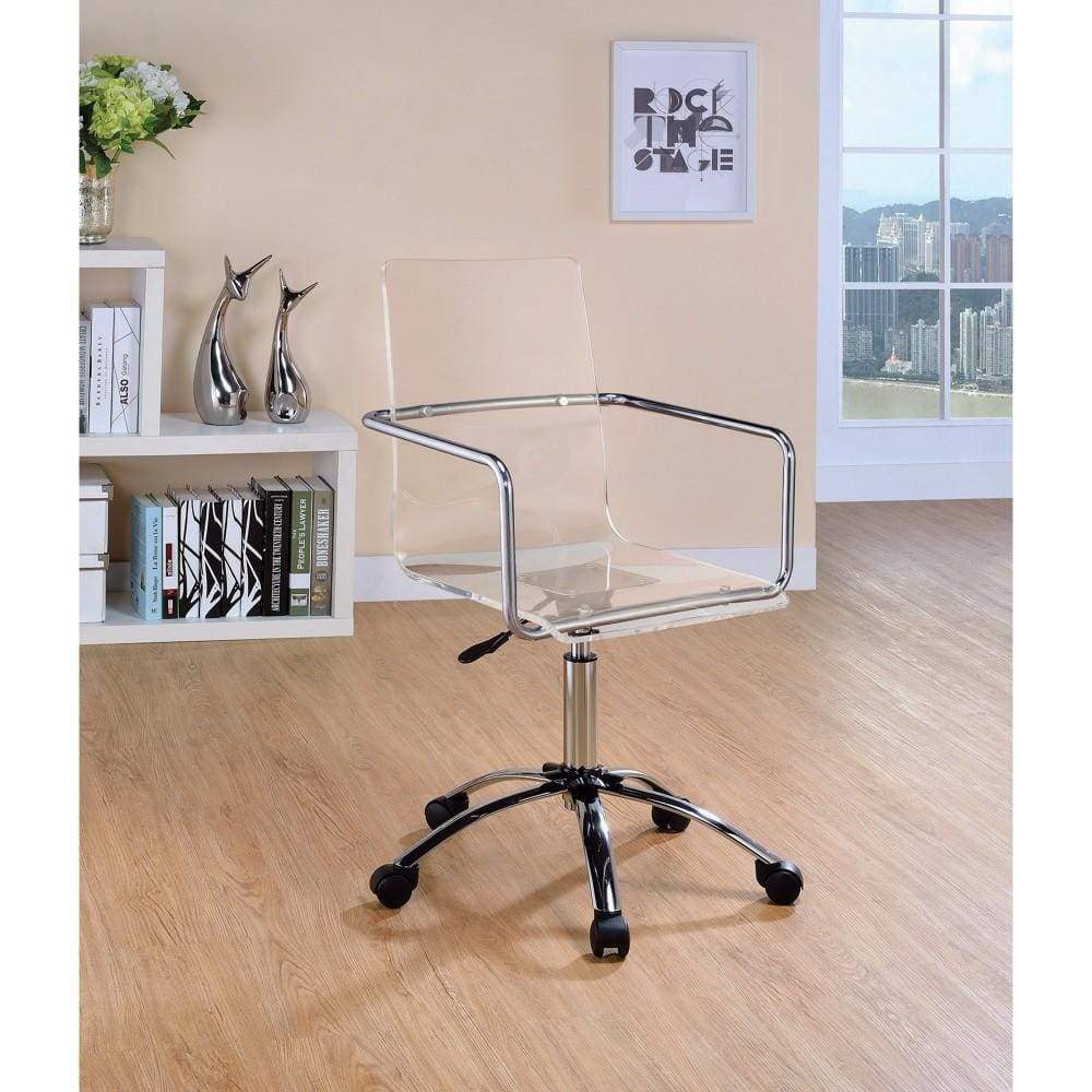 Office Chair | Transparent Acrylic | Adjustable | Clear