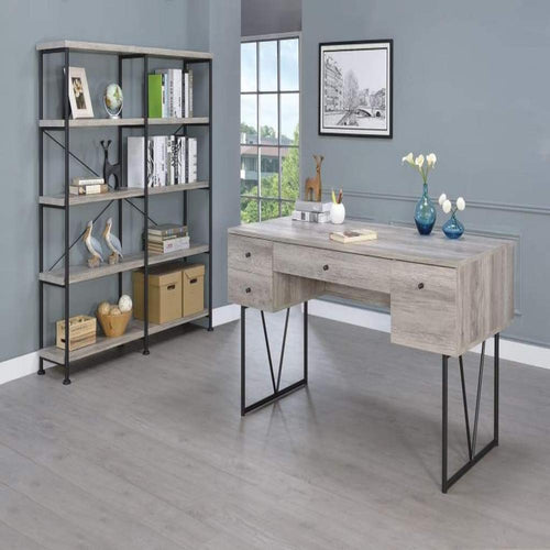Writing Desk | Chic Atelier Style | 4 Drawers | Driftwood Gray