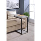 Industrial Faux Cement Designed Snack Table, Gray And Black By Casagear Home