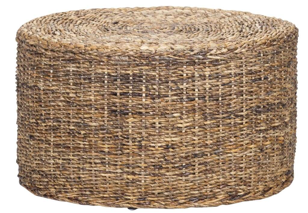 Coffee Table | Round | Farmhouse Wood Rattan | Brown Finish