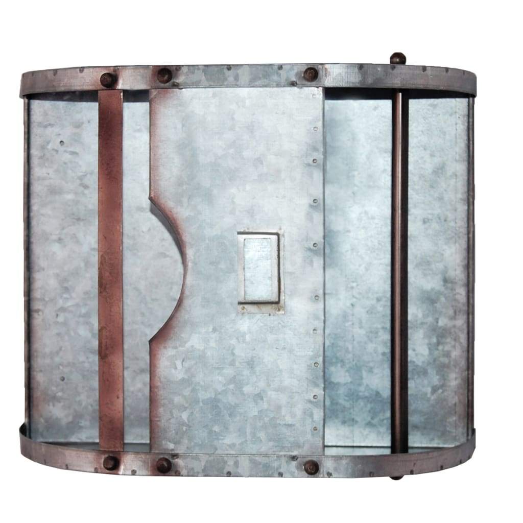 Benzara Galvanized Metal Bathroom Caddy with Label Slot Gray CTW-770014