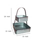 2 Tier Square Galvanized Metal Corrugated Tray with Arched Handle Gray By Casagear Home CTW-770066