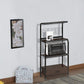 Wood And Metal Kitchen Cart On Casters Brown And Black By Crown Mark CWM-1304-BK