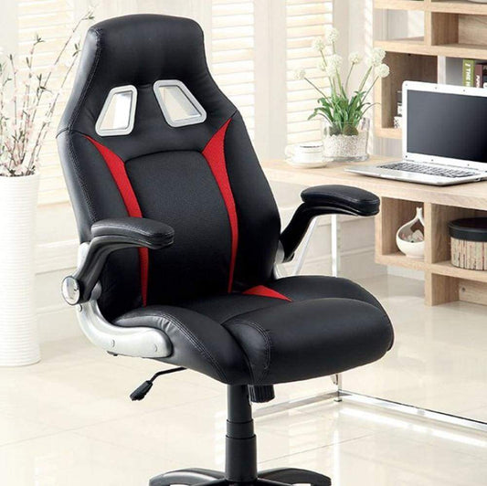 Argon Contemporary Racing Car Office Chair, Black & Red Finish By Casagear Home