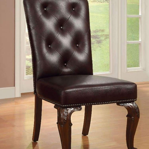 Side Chair Set of 2 | Bellagio Traditional | Leather Upholstery