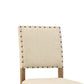 Counter Height Chair Beige Fabric Nailhead Trim Set of 2 Brown Wood Legs By Casagear Home FOA-CM3324BC-2PK