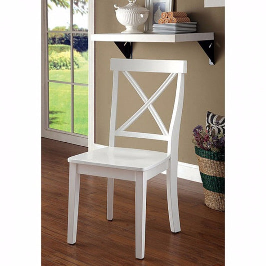 Wooden Armless Side chair, White, Pack of 2 By Casagear Home