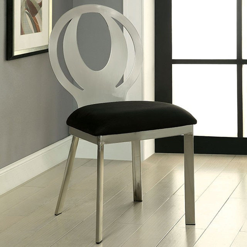 Side Chair Set of 2 | Orla Contemporary | Black Microfabric Seat
