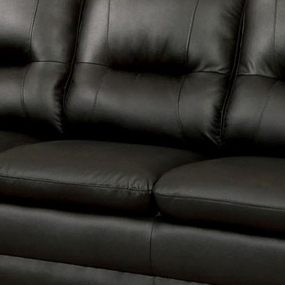 Parma Modern Plush Cushion Sofa Black By Casagear Home FOA-CM6324BK-SF