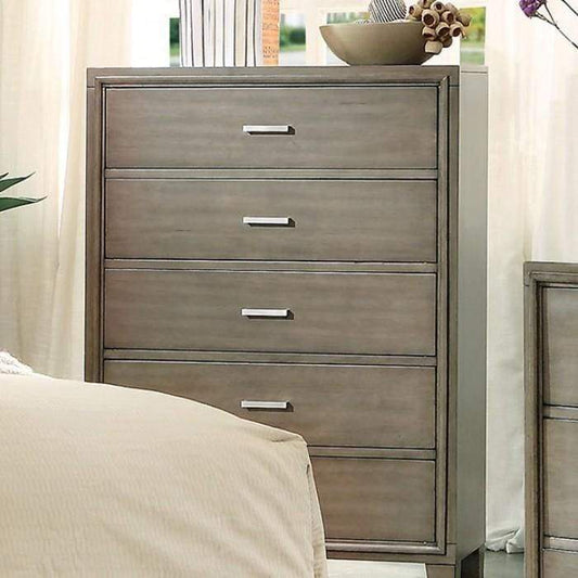Contemporary Style Wooden Chest With Tapered Legs, Gray By Casagear Home