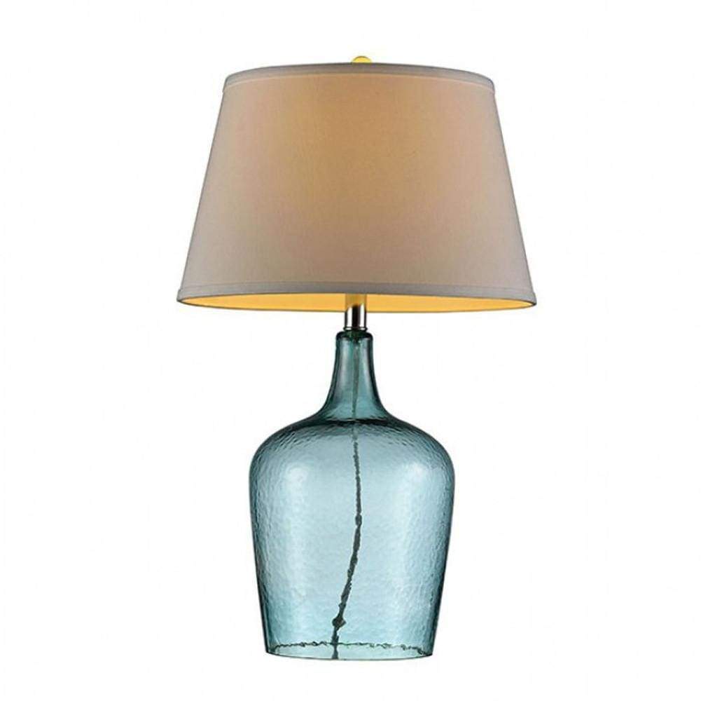 Table Lamp | Alex Contemporary | Ocean Breeze Glass | Blue Finish