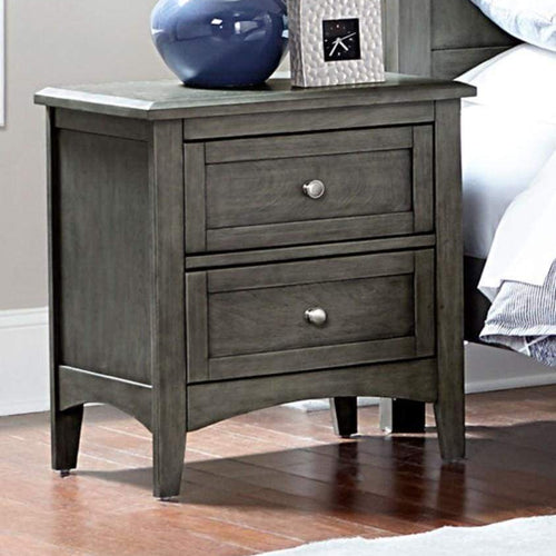 Nightstand | 2 Drawer | Wood PVC Blend | Black Finish
