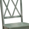 Pine Veneer Side Chair With Double X-Cross Back Teal Blue Set of 2 HME-5516TLS