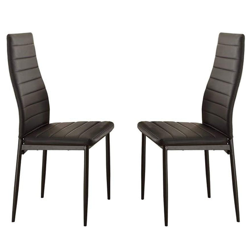 Side Chair Set of 2 | Bi-Cast Vinyl | Curvy Back | Black