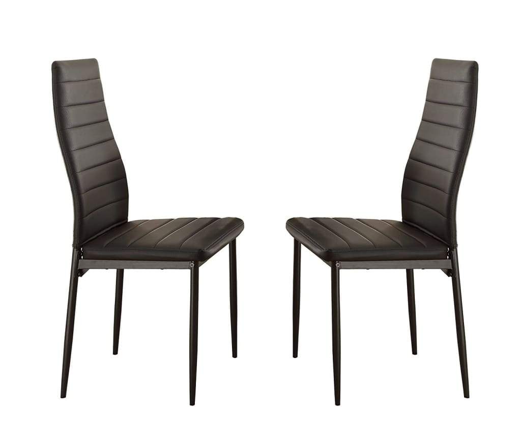 Side Chair Set of 2 | Bi-Cast Vinyl | Curvy Back | Black