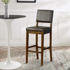 30" Wooden Bar Stool with Leatherette Upholstered Seat and Back, Brown