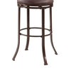 Metal Bar Stool with Cushioned Swivel Seat and Flared Legs Brown LHD-034549MTL01U