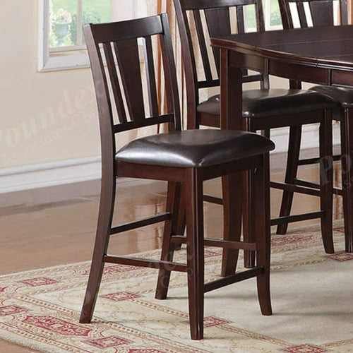 High Chair | Wood Frame | Dark Brown & Black | Set of 2