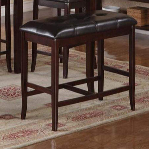 High Bench | Tufted Upholstery | Rubber Wood Frame | Brown