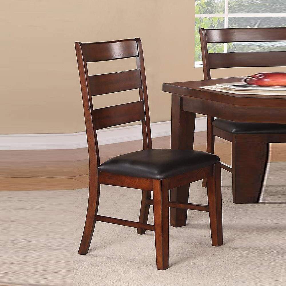 Side Chair | Solid Wood | Ladder Back | Set of 2 | Brown