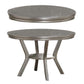 Rubber Wood Round Dining Table With Bottom Shelf Silver PDX-F2150