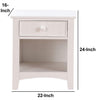 Wooden Night Stand With Bottom Open Shelf White PDX-F4238