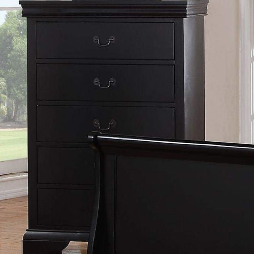 Chest | Pine Wood | Birch Veneer | Smart Finish | Black