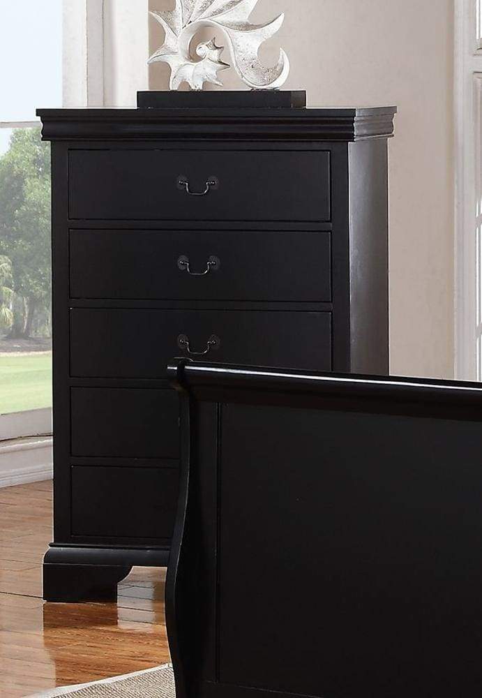 Chest | Pine Wood | Birch Veneer | Smart Finish | Black