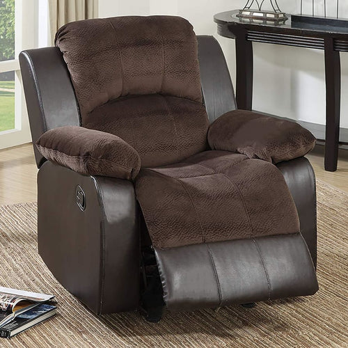 Rocker Recliner | Polyurethane Upholstery | Choco Suede Brown